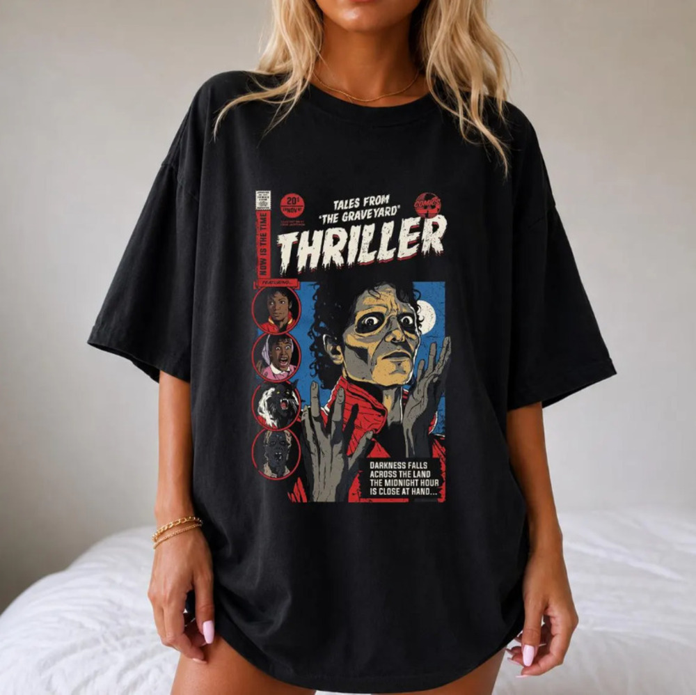 Thriller Graphic T-Shirt, Vintage Horror Comic Tee, Comfort Color Tee Halloween